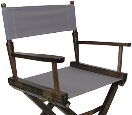 TLT Personalized Imprinted Gold Medal Contemporary 30" Bar Height Walnut Frame Directors Chair - Royal Blue - Image 6