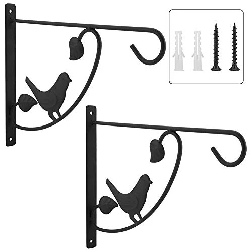 Yosoo 2pcs/ Set Metal Study Wall-Mounted Potted Plant Bracket For Household Garden