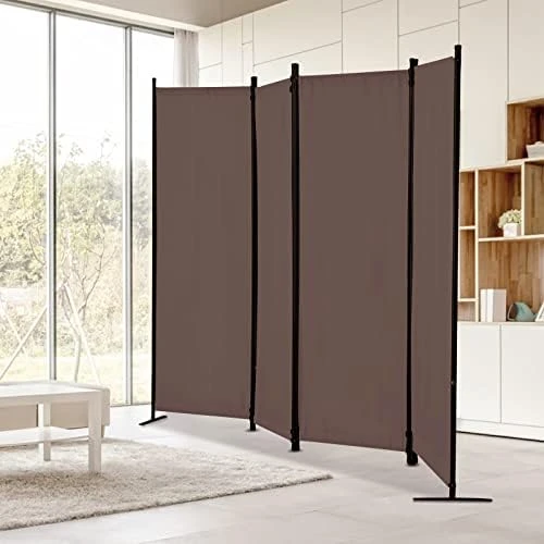 Room Dividers Folding Privacy Screens 4 Panel Partition Screen Steel Frame& Frabic Office Partition For Home Office Dorm Decor Black - Image 12