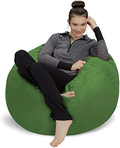 Sofa Sack Bean Bag Chair: 3' Memory Foam Furniture Bean Bag - Medium Sofa With Soft Micro Fiber Cover - French Blue - Image 14