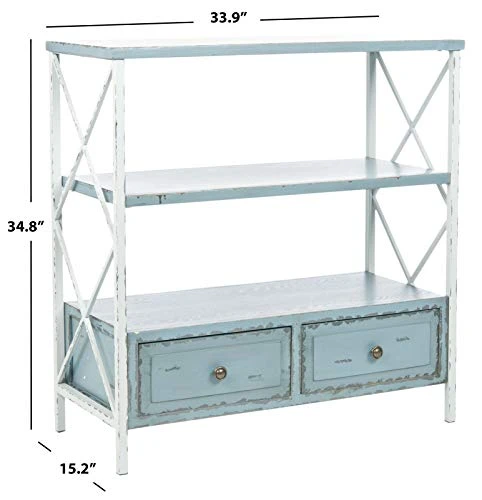 Safavieh American Homes Collection Chandra Pale Blue And White Smoke Console Table - Image 4