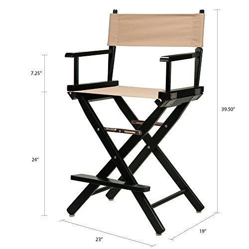 Casual Home 24" Director's Chair Black Frame-with Tan Canvas, Counter Height - Image 3