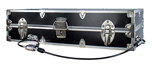 C&N Footlockers College Dorm Room Under Bed - The Slim Lockable Trunk - 32 X 18 X 8.25 Inches (With Cable Lock)