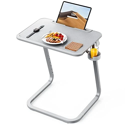 SAIJI TV Tray Table - Heavy Duty Extra Large TV Table, Upgraded TV Dinner Trays For Adult & Kids Eating Snack Food, Tilt & Height Adjustable TV Tray Portable Laptop Desk For Couch & Bedside