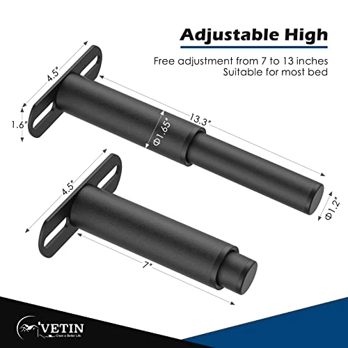 VETIN 2 Pcs Bed Frame Support, 7-13 Inches Bed Support Legs, Bed Frame Support Leg, Bed Support Legs Replacement, Adjustable Bed Legs(2,7"-13") - Image 2