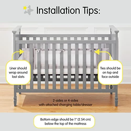 BreathableBaby Breathable Mesh Crib Liner β Classic Collection β White β Fits Full-Size Solid End Cribs Only β Anti-Bumper - Image 5