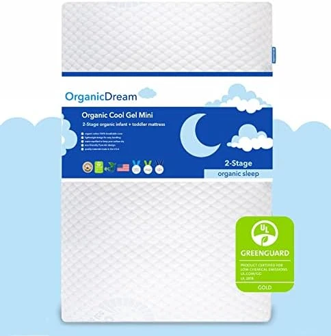 ORGANICDREAM Cool Gel 5" Mini Crib And Toddler Mattress 2-Stage I 100% Breathable & Hypoallergenic - GREENGUARD I Extra Firm Infant Side And Plush Toddler Side (38x24x5) - Image 6