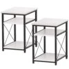 WOODYNLUX Side Table Nightstands Set-of-2, End Table With Storage, Bedside Tables Night Stand With Shelf, Accent Coffee Table For Sofa, Couch, Bed, Living Room, Bedroom, White