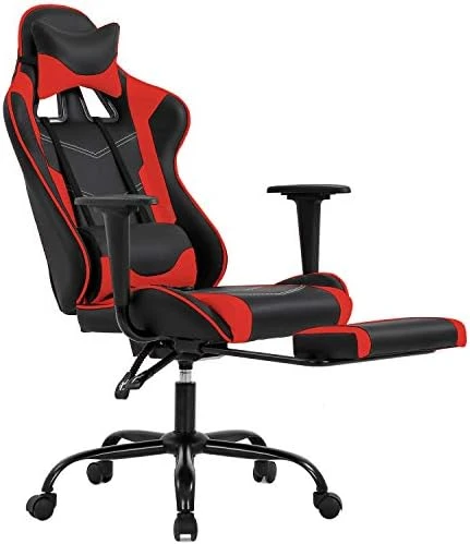 Gaming Chair With Footrest, Ergonomic Office Chair, Adjustable Swivel Leather Desk Chair, Reclining High Back Computer Chair With Lumbar Support And Headrest, Racing Style Video Gamer Chair - Image 9