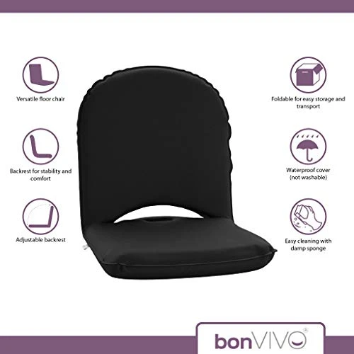 BonVIVO Floor Chair With Back Support - Multi-Angle, Portable Floor Seating For Adults, Kids, Sports Events, Gaming, Reading And Meditation W/Adjustable Backrest - Easy Smart Style - Image 4