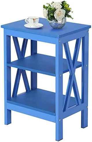 VECELO End Side Table With Storage Shelf Living Room,Bedroom Furniture, White(Set Of 2), Nightstand With Shelves - Image 12