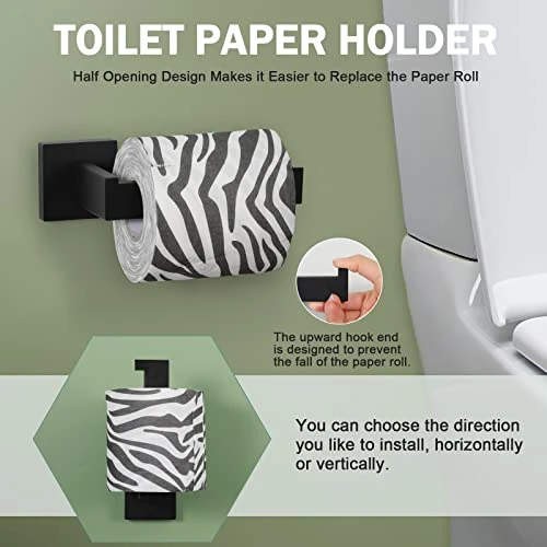 VELIMAX Premium Stainless Steel 4 Pieces Bathroom Hardware Accessories Set Wall Mounted Towel Bar Set, Matte Black, 23.6-Inch - Image 5