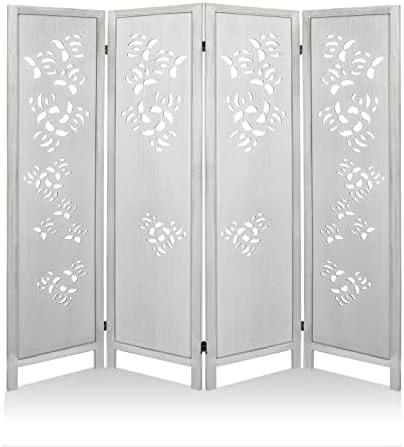 ECOMEX 6 Panel Room Divider, Wood Room Screen Divider Freestanding, Folding Privacy Screens Room Divider Room Separator Temporary Wall Dividers, White - Image 12