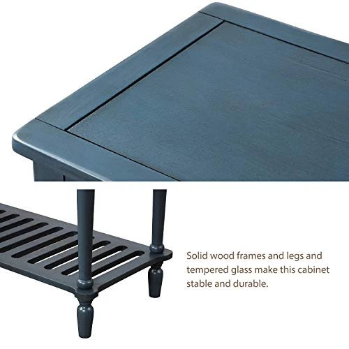 Harper & Bright Designs Console Table Buffet Sideboard Cabinet Sofa Table With Storage Drawers And Bottom Shelf Cabinet Living Room (Antique Blue) - Image 6