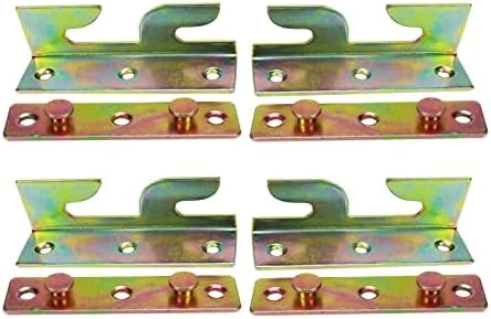 Faotup 4Pair Iron Bed Hinges Bed Rail Brackets,Bed Rrail Brackets For Wood Bed Heavy Duty,Bed Rail Connector Bracket,3.12×0.94×0.94Inches,with Screws - Image 5