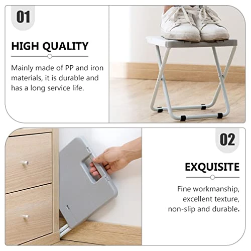 Veemoon Portable Folding Stool Foldable Stool Folding Bar Stools Camping Stool Heavy Duty: Fold - Image 3