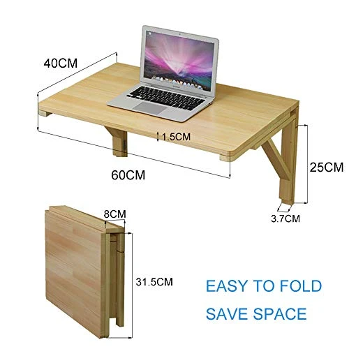 MM MELISEN Wall Mounted Folding Table For Laundry Room, Wall Mounted Fold Down Desk For Small Saving Spaces, Kids Floating Desk For Dining, Room, Study, Kitchen, Dinner, Bar, 60X40CM/23.6"X15.7"
