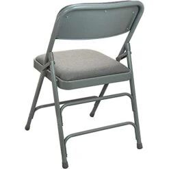 EMMA + OLIVER 2-Pack Grey Padded Metal Folding Chair With Fabric Seat
