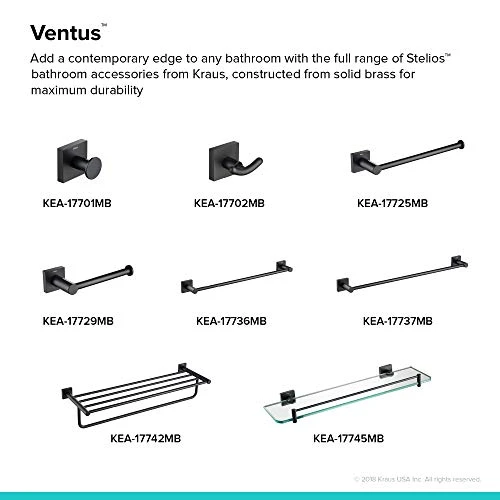 Kraus KEA-17725MB Ventus Bathroom -Towel Bar, 10 1/2 Inch, Matte Black - Image 4
