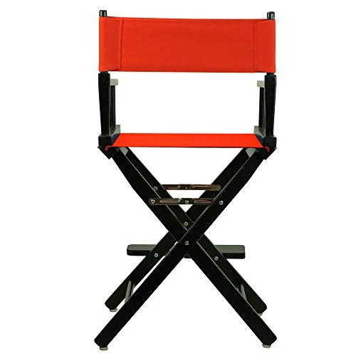 Casual Home 24" Director's Chair Black Frame-with Red Canvas, Counter Height - Image 2