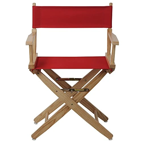 American Trails Extra-Wide Premium 18" Director's Chair Natural Frame With Red Canvas