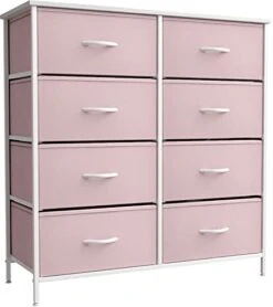 Sorbus Kids Dresser With 8 Drawers - Storage Unit Organizer Chest For Clothes - Bedroom, Kids Room, Nursery, & Closet (Pink, 31.5 X 12 X 32-8 Drawer)