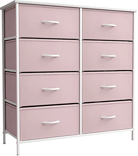 Sorbus Kids Dresser With 8 Drawers - Storage Unit Organizer Chest For Clothes - Bedroom, Kids Room, Nursery, & Closet (Pink, 31.5 X 12 X 32-8 Drawer)