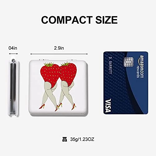 Vanity Mirror Strawberry Woman Design Shatterproof Pocket Mirror Unique Double Sided Magnifying Portable Compact Mirror Square Makeup Vanity Mirror For Women And Girls - Image 4