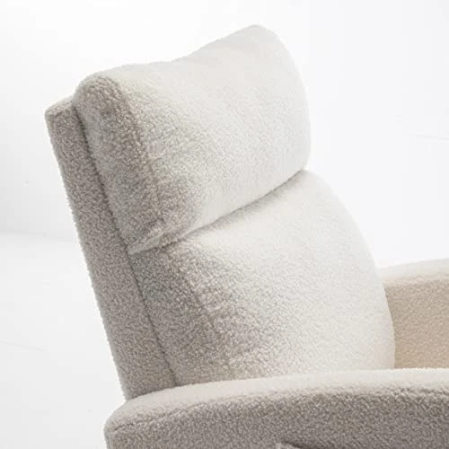 GENERIC Chair Nursery, Rocker Glider Chair For Nursery High Back, Teddy Material Comfort Arm Rocker, Tufted Nursing Comfy Chairs For Mom, Side Pocket - Image 3