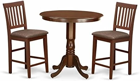 East West Furniture JAVN5-MAH-W Dining Set, 5-Piece - Image 8