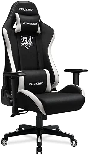 GTRACING Gaming Chair, Fabric Computer Chair, High Back Ergonomic Reclining Swivel Chair With Premium Breathable Cloth Cushion And Headrest&Lumbar Support (Dark) - Image 9