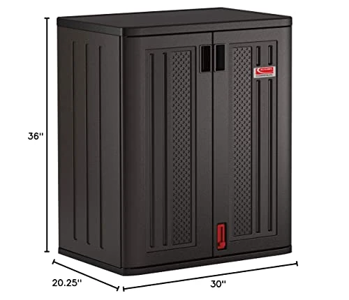 Suncast Commercial 9 Cubic Ft. Heavy-Duty Resin Cabinet With 2 Shelves, Black - Image 2