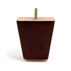 Leg Daddy 4" Dark Finish Square Tapered Pyramid Wooden Sofa Legs, Set Of 4, 5/16" Hanger Bolt