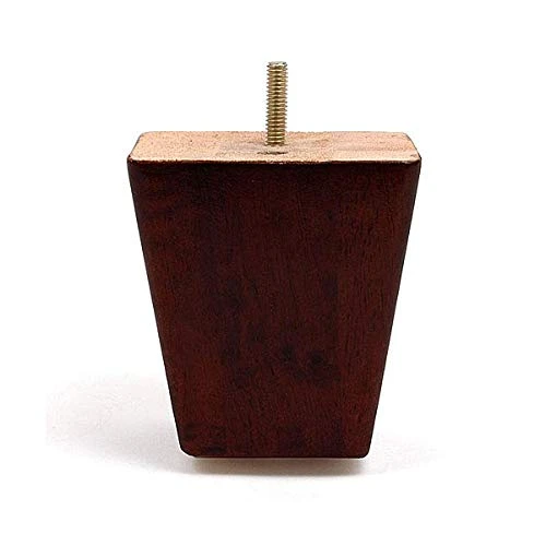 Leg Daddy 4" Dark Finish Square Tapered Pyramid Wooden Sofa Legs, Set Of 4, 5/16" Hanger Bolt