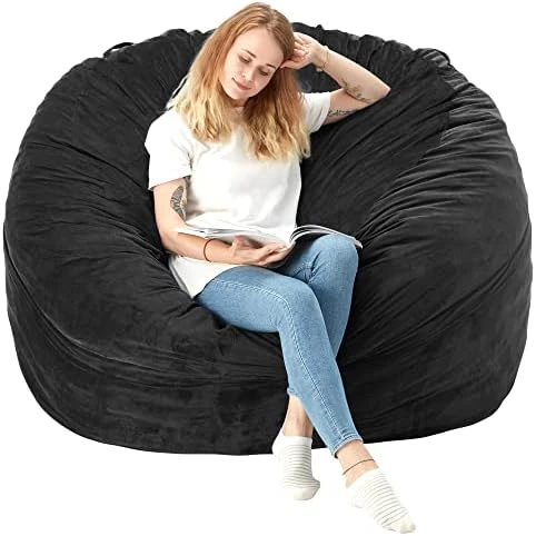 Azaeahom Bean Bag Chair:Large 5' Bean Bags With Memory Foam Filled, Large Beanbag Chairs Soft Sofa With Dutch Velet Cover-56×56"×36"(Royal Blue) - Image 7