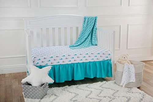 American Baby Company Natural Breathable Printed 100% Cotton Jersey Knit Fitted Crib Sheet For Standard Crib And Toddler Mattresses, Whale, For Boys And Girls - Image 5