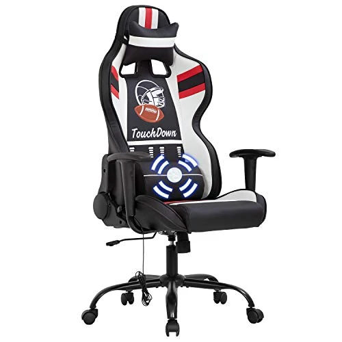 Gaming Chair Massage Office Chair Racing Computer Chair With Lumbar Support Headrest Armrest Task Rolling Swivel Ergonomic PU Leather Adjustable Desk Chair