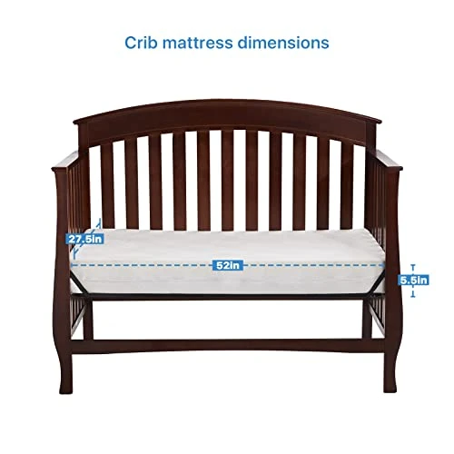 Memory Foam Baby Crib Mattress, Dual Side Mattress, Comfortable Memory Foam For Toddler, High Density Firm Foam Side For Infant, Washable And Water Proof Outer Cover, Fiber Glass Free.52x27.5x5.5inch - Image 3