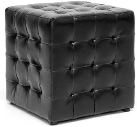 Baxton Studio Siskal Modern Cube Ottoman, White, Set Of 2, - Image 2