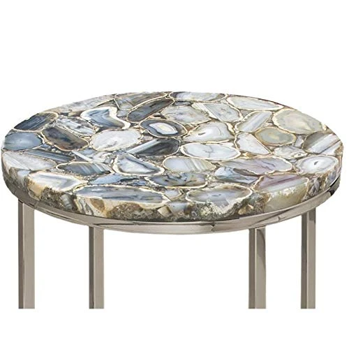 Steve Silver Onyx Nickel Agate Top Nesting Table - Image 2