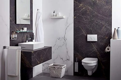 Mezzo 1118345 600 Mm Stainless Steel And Zinc Alloy Haceka Glass Shelf, Silver