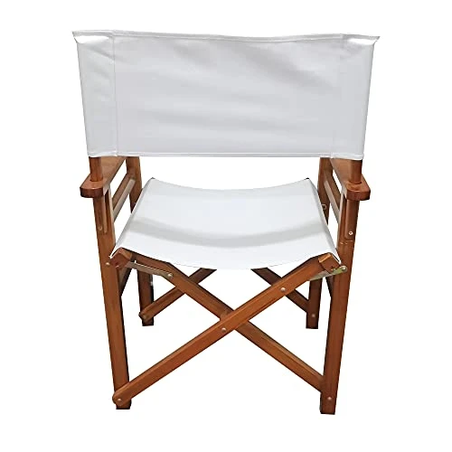 WEI WEI GLOBAL Set Of 2 19β Folding Director Chairs, Classic Height, Natural Hardwood Frame With White Canvas - Image 5