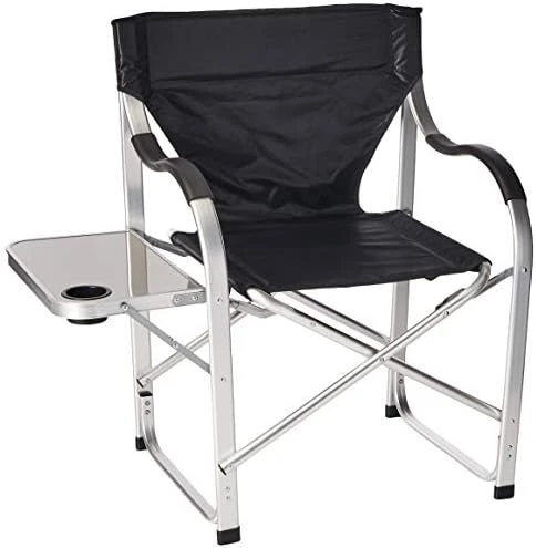 Stylish Camping SL1214 Black Heavy Duty Folding Camping Director Chair With Side Table - Image 3