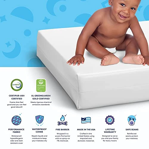 Moonlight Slumber Little Dreamer Crib Mattress - Firm, Dual Sided, Standard Size, Waterproof, 5inches. - Image 3