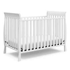 Storkcraft Maxwell Convertible Crib (White) – GREENGUARD Gold Certified, Converts To Toddler Bed And Daybed, Fits Standard Full-Size Crib Mattress, Classic Crib With Traditional Sleigh Design