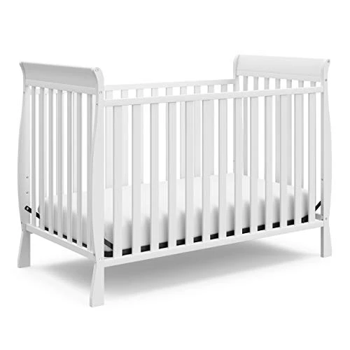 Storkcraft Maxwell Convertible Crib (White) – GREENGUARD Gold Certified, Converts To Toddler Bed And Daybed, Fits Standard Full-Size Crib Mattress, Classic Crib With Traditional Sleigh Design