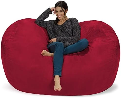 Chill Sack Bean Bag Chair: Huge 6' Memory Foam Furniture Bag And Large Lounger - Big Sofa With Soft Micro Fiber Cover - Black - Image 10