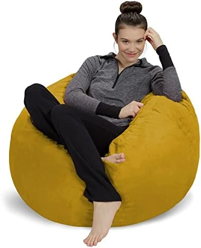 Sofa Sack Bean Bag Chair: 3' Memory Foam Furniture Bean Bag - Medium Sofa With Soft Micro Fiber Cover - French Blue - Image 12