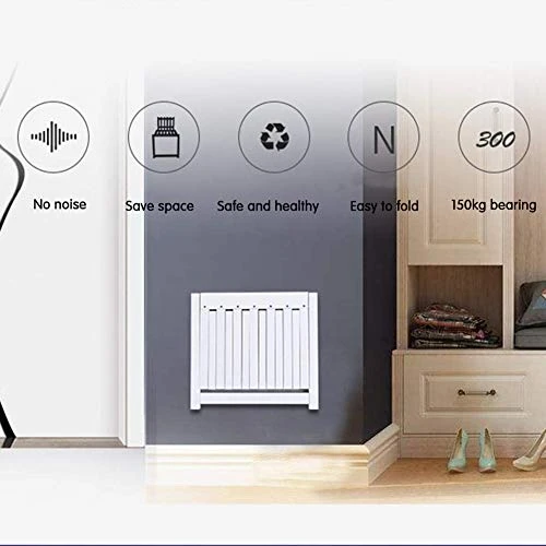 Kelendle Folding Chair Wall-Mounted Invisible Shoe-Changing Stool Made Of Solid Wood Wall Seat Folding With Support Legs Saving Space Suitable For Various Occasions White - Image 5