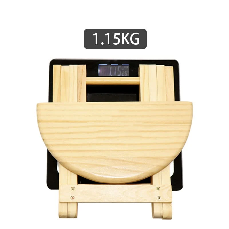 KTOL Solid Wood Folding Step Stool,Wooden Plant Stand Vanity Stool Portable Round Footrest For Kitchen Bedroom Living Room Bathroom-A (3r5b1-001) - Image 3